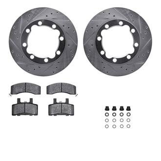 R1 Concepts® - Drilled and Slotted Front Brake Kit with Super Duty Pads