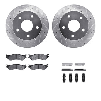 R1 Concepts® - Drilled and Slotted Front Brake Kit with Super Duty Pads