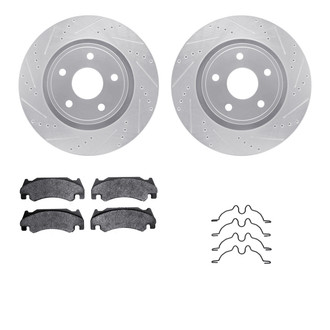 R1 Concepts® - Drilled and Slotted Front Brake Kit with Super Duty Pads