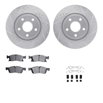 R1 Concepts® - Drilled and Slotted Front Brake Kit with Super Duty Pads
