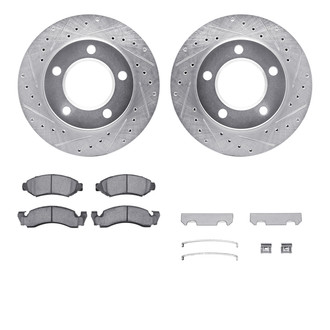 R1 Concepts® - Drilled and Slotted Front Brake Kit with Super Duty Pads