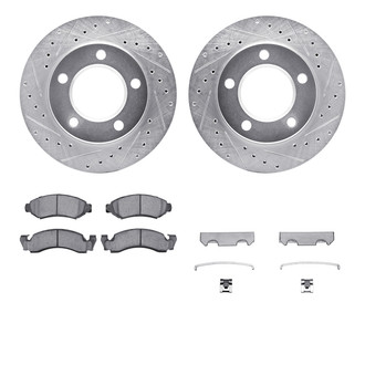 R1 Concepts® - Drilled and Slotted Brake Kit with Super Duty Pads