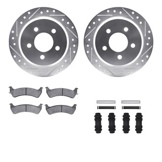 R1 Concepts® - Drilled and Slotted Rear Brake Kit with Super Duty Pads