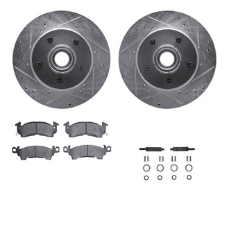 R1 Concepts® - Drilled and Slotted Front Brake Kit with Super Duty Pads