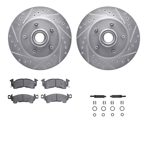  R1 Concepts® - Drilled and Slotted Front Brake Kit with Super Duty Pads