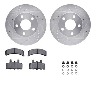 R1 Concepts® - Drilled and Slotted Front Brake Kit with Super Duty Pads