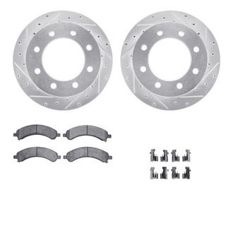 R1 Concepts® - Drilled and Slotted Rear Brake Kit with Super Duty Pads
