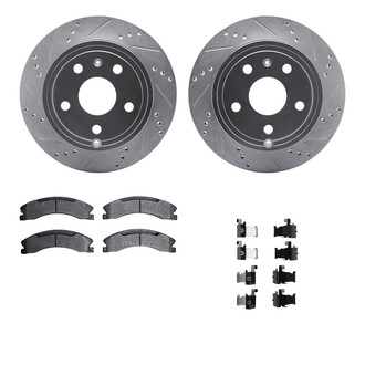 R1 Concepts® - Drilled and Slotted Rear Brake Kit with Super Duty Pads