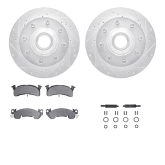 R1 Concepts® - Drilled and Slotted Front Brake Kit with Super Duty Pads