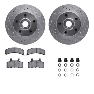 R1 Concepts® - Drilled and Slotted Front Brake Kit with Super Duty Pads