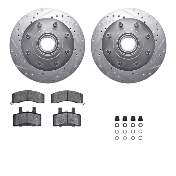  R1 Concepts® - Drilled and Slotted Front Brake Kit with Super Duty Pads