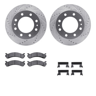 R1 Concepts® - Drilled and Slotted Front Brake Kit with Super Duty Pads