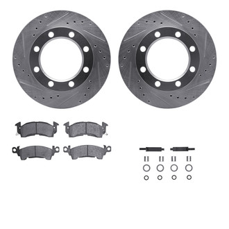 R1 Concepts® - Drilled and Slotted Front Brake Kit with Super Duty Pads
