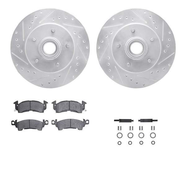  R1 Concepts® - Drilled and Slotted Front Brake Kit with Super Duty Pads