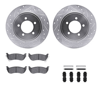 R1 Concepts® - Drilled and Slotted Rear Brake Kit with Super Duty Pads