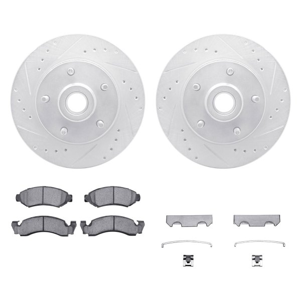  R1 Concepts® - Drilled and Slotted Front Brake Kit with Super Duty Pads