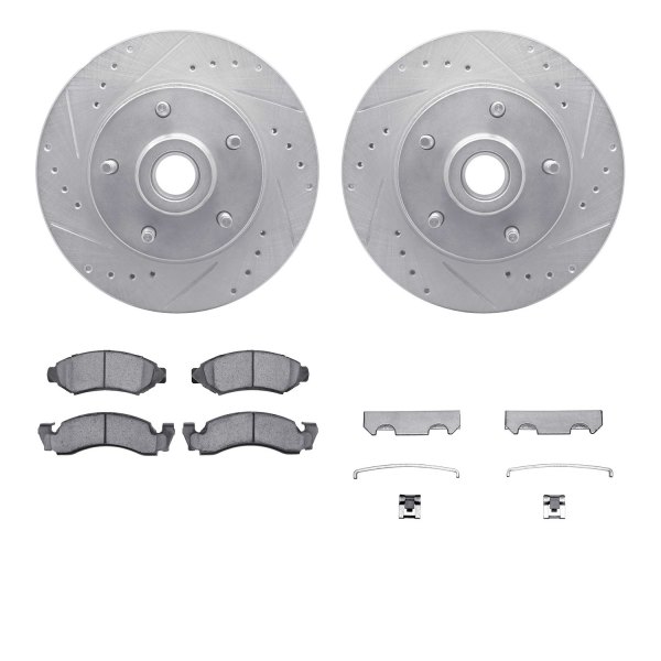  R1 Concepts® - Drilled and Slotted Front Brake Kit with Super Duty Pads