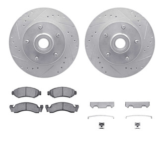 R1 Concepts® - Drilled and Slotted Front Brake Kit with Super Duty Pads