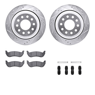 R1 Concepts® - Drilled and Slotted Rear Brake Kit with Super Duty Pads