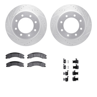 R1 Concepts® - Drilled and Slotted Rear Brake Kit with Super Duty Pads