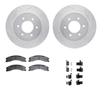 R1 Concepts® - Drilled and Slotted Front Brake Kit with Super Duty Pads