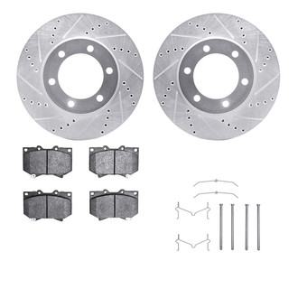 R1 Concepts® - Drilled and Slotted Front Brake Kit with Super Duty Pads