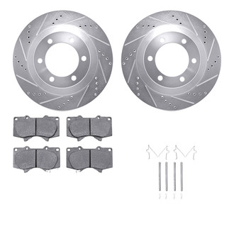 R1 Concepts® - Drilled and Slotted Front Brake Kit with Super Duty Pads