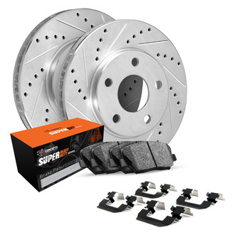 R1 Concepts® - Drilled and Slotted Front Brake Kit with Super Duty Pads