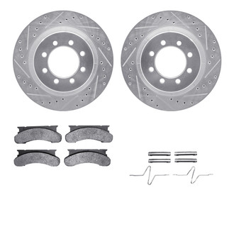 R1 Concepts® - Drilled and Slotted Front Brake Kit with Super Duty Pads