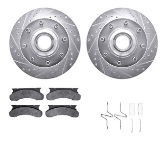 R1 Concepts® - Drilled and Slotted Front Brake Kit with Super Duty Pads