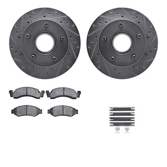 R1 Concepts® - Drilled and Slotted Front Brake Kit with Super Duty Pads