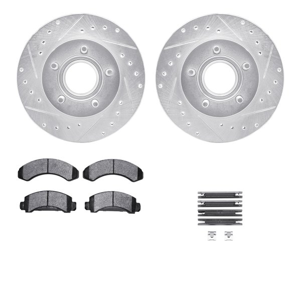  R1 Concepts® - Drilled and Slotted Front Brake Kit with Super Duty Pads