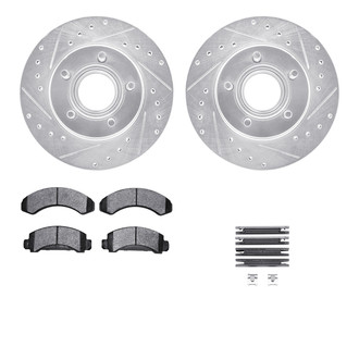 R1 Concepts® - Drilled and Slotted Front Brake Kit with Super Duty Pads