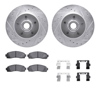 R1 Concepts® - Drilled and Slotted Front Brake Kit with Super Duty Pads