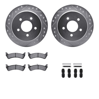 R1 Concepts® - Drilled and Slotted Rear Brake Kit with Super Duty Pads