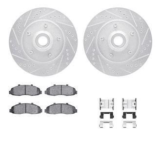 R1 Concepts® - Drilled and Slotted Front Brake Kit with Super Duty Pads
