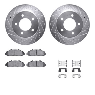 R1 Concepts® - Drilled and Slotted Front Brake Kit with Super Duty Pads