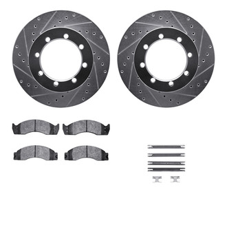 R1 Concepts® - Drilled and Slotted Rear Brake Kit with Super Duty Pads