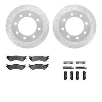 R1 Concepts® - Drilled and Slotted Rear Brake Kit with Super Duty Pads