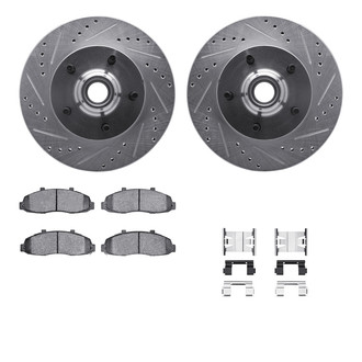 R1 Concepts® - Drilled and Slotted Front Brake Kit with Super Duty Pads