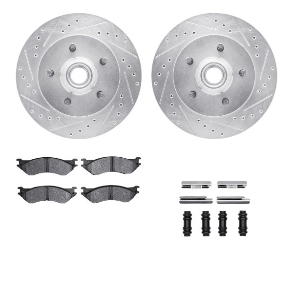  R1 Concepts® - Drilled and Slotted Front Brake Kit with Super Duty Pads