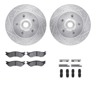 R1 Concepts® - Drilled and Slotted Front Brake Kit with Super Duty Pads