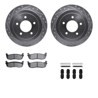 R1 Concepts® - Drilled and Slotted Rear Brake Kit with Super Duty Pads