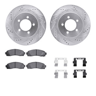 R1 Concepts® - Drilled and Slotted Front Brake Kit with Super Duty Pads