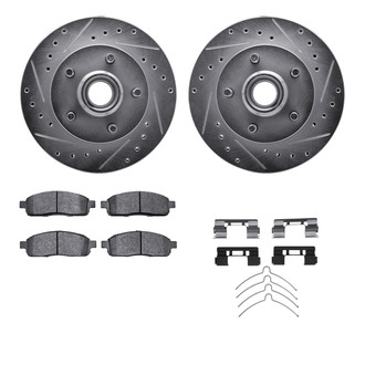R1 Concepts® - Drilled and Slotted Front Brake Kit with Super Duty Pads
