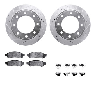 R1 Concepts® - Drilled and Slotted Rear Brake Kit with Super Duty Pads
