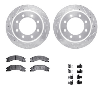 R1 Concepts® - Drilled and Slotted Rear Brake Kit with Super Duty Pads