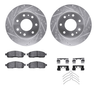 R1 Concepts® - Drilled and Slotted Front Brake Kit with Super Duty Pads