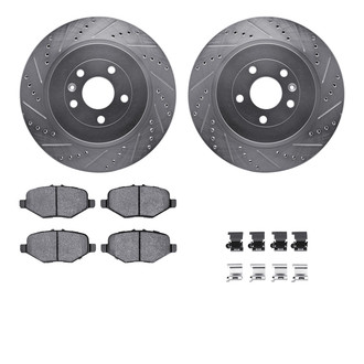 R1 Concepts® - Drilled and Slotted Rear Brake Kit with Super Duty Pads