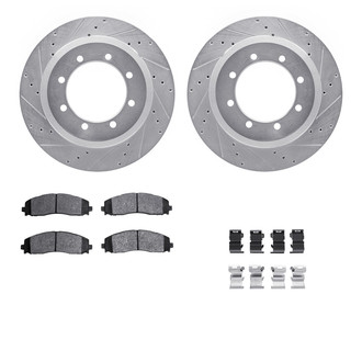 R1 Concepts® - Drilled and Slotted Rear Brake Kit with Super Duty Pads